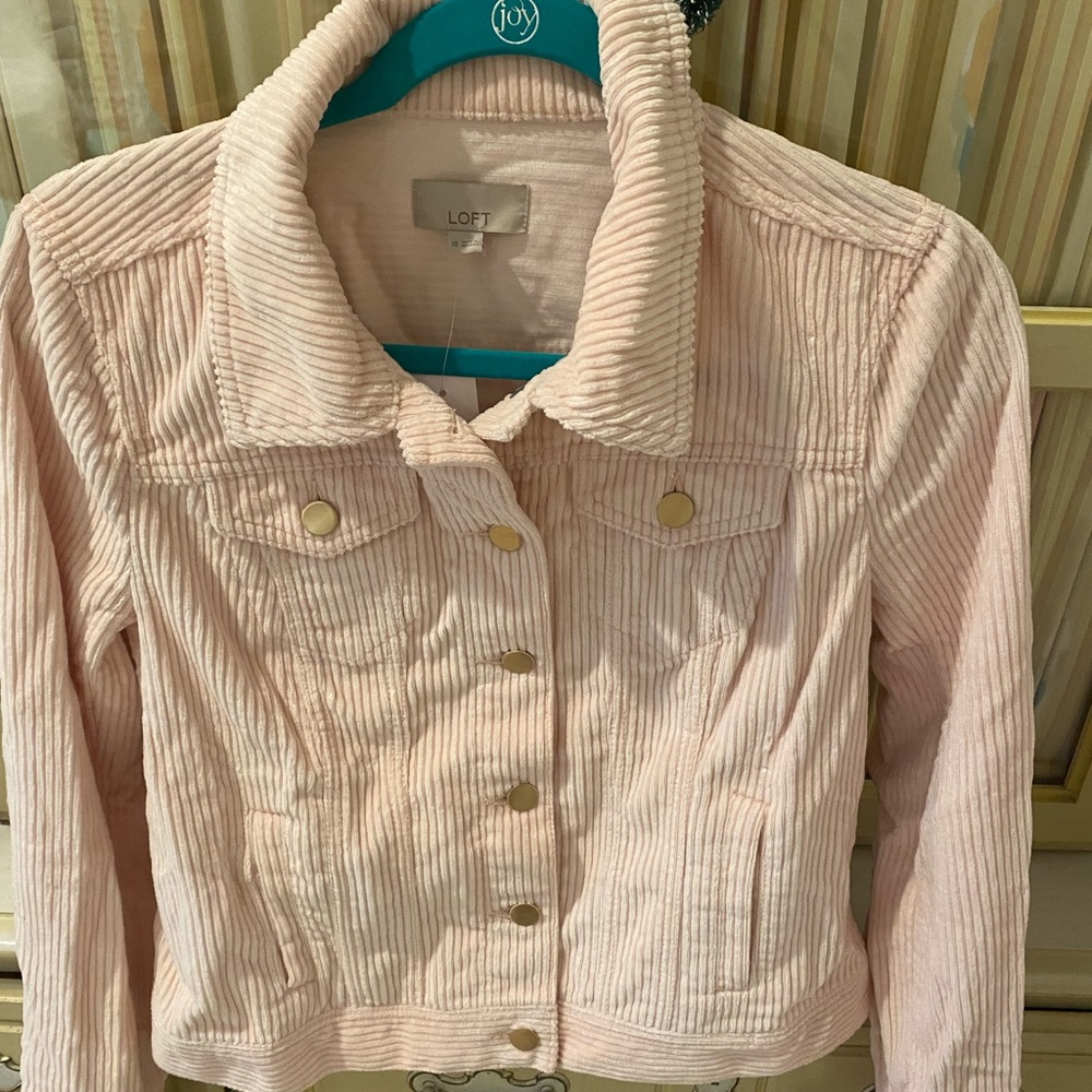 Loft NWT pink corduroy jacket size XS